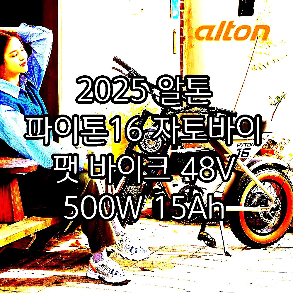 2025 알톤 파이톤16 자토바이 팻 바이크 48V 500W 15Ah 매트블랙 40.6cm 99%조립 이미지 3