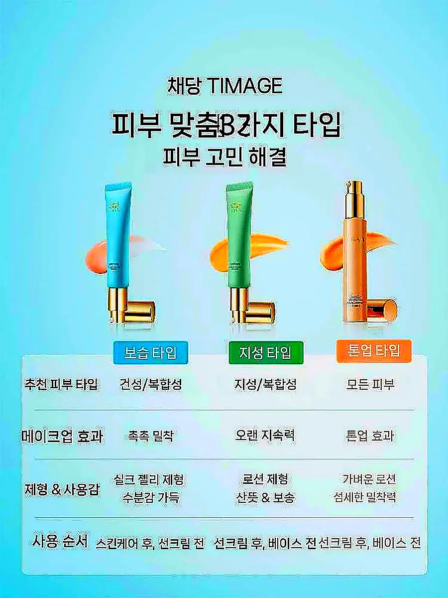 TIMAGE 티마지 메이크업 프라이머 베이스 (건성 피부 적합) 보습 40g 이미지 2
