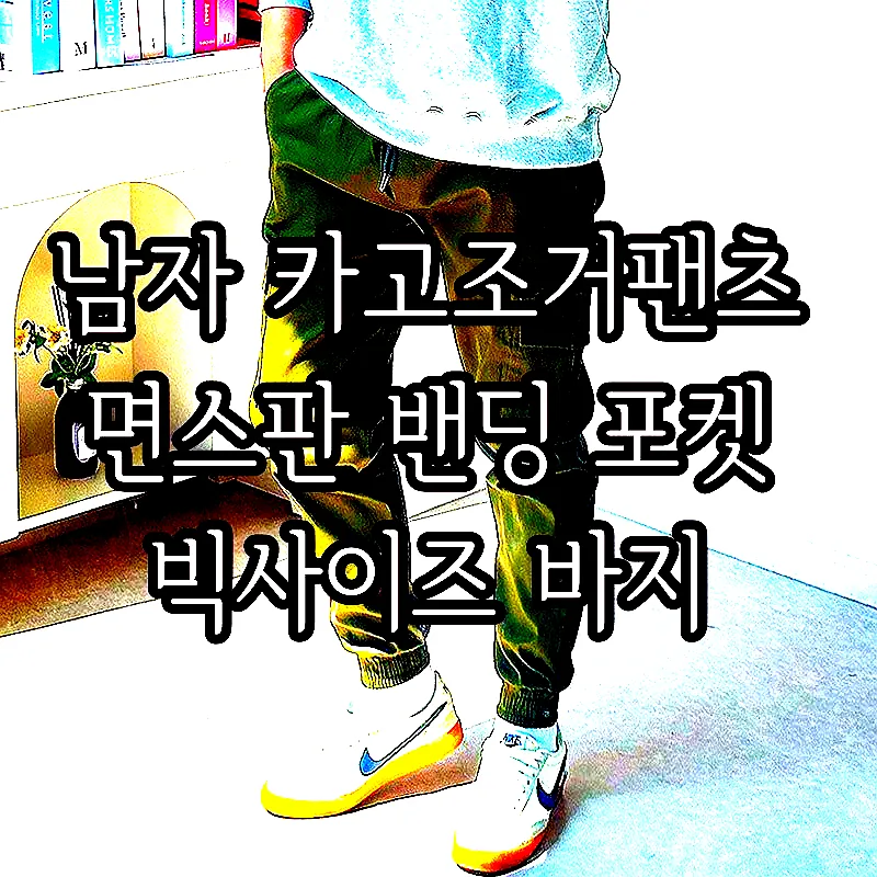 남자 카고조거팬츠 면스판 밴딩 포켓 빅사이즈 바지 이미지 1