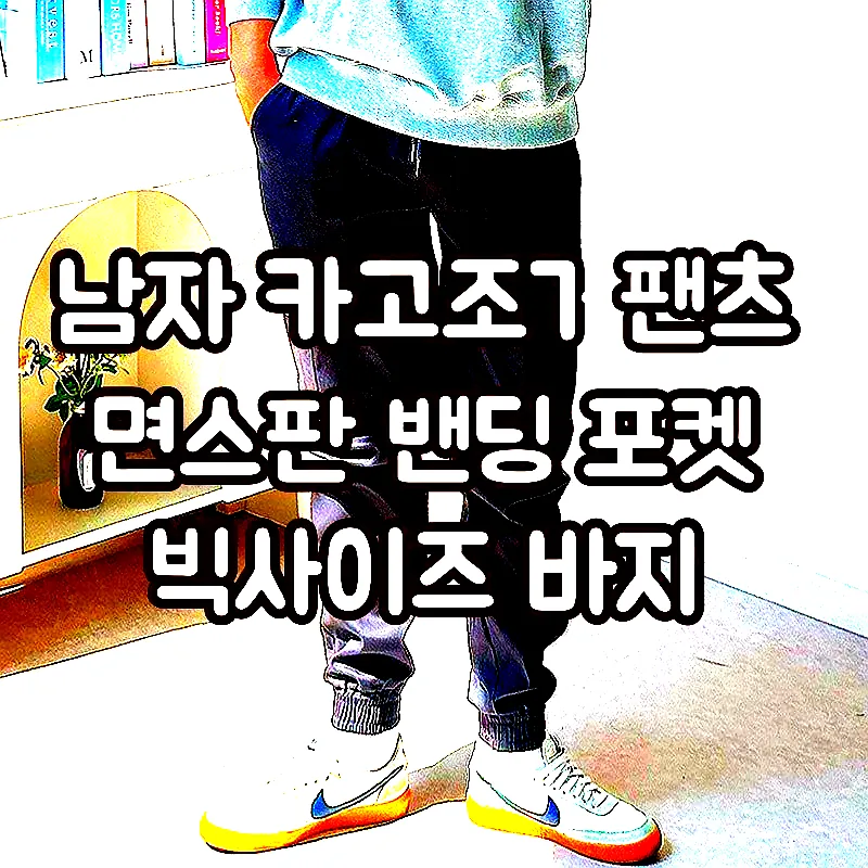 남자 카고조거팬츠 면스판 밴딩 포켓 빅사이즈 바지 이미지 3