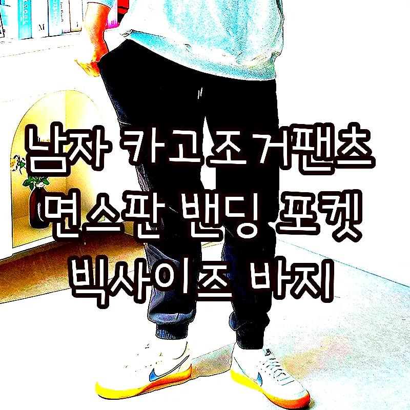 남자 카고조거팬츠 면스판 밴딩 포켓 빅사이즈 바지 이미지 5