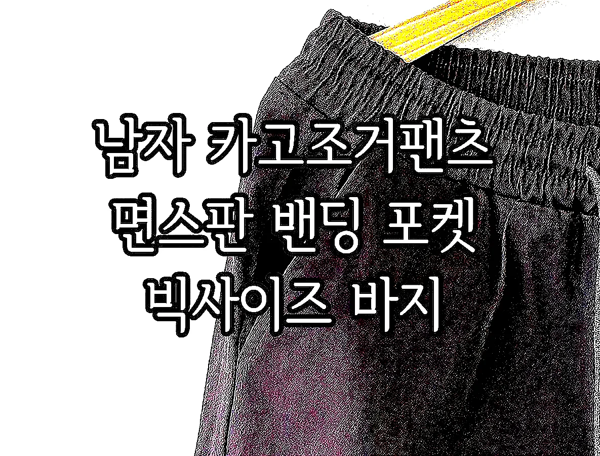 남자 카고조거팬츠 면스판 밴딩 포켓 빅사이즈 바지 이미지 7