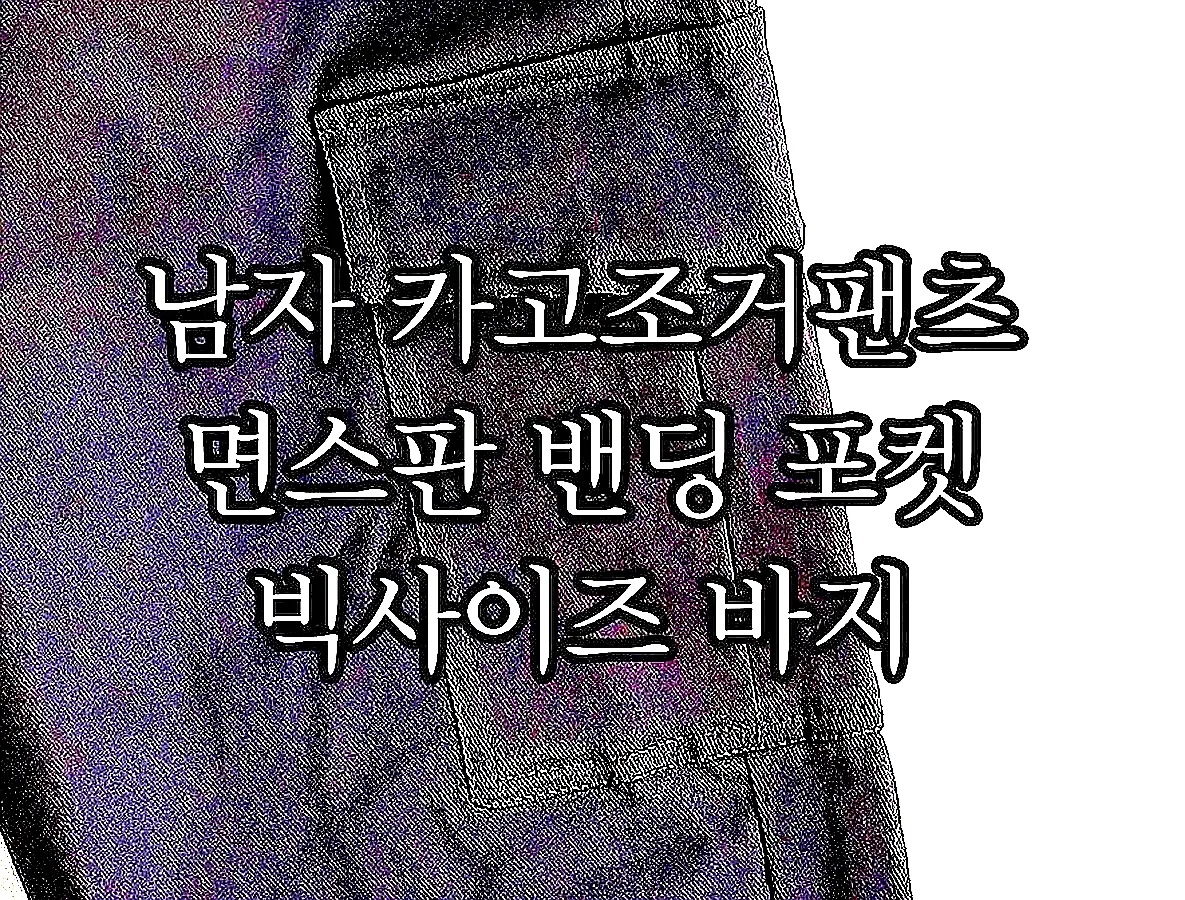 남자 카고조거팬츠 면스판 밴딩 포켓 빅사이즈 바지 이미지 8