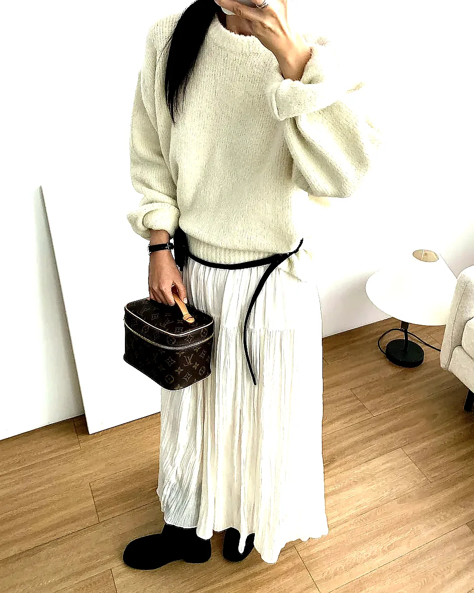 [당일발송] 리엘 롱스커트 밴딩 플레어 캉캉 플리츠치마 웨어링무드 (2c) 이미지 2