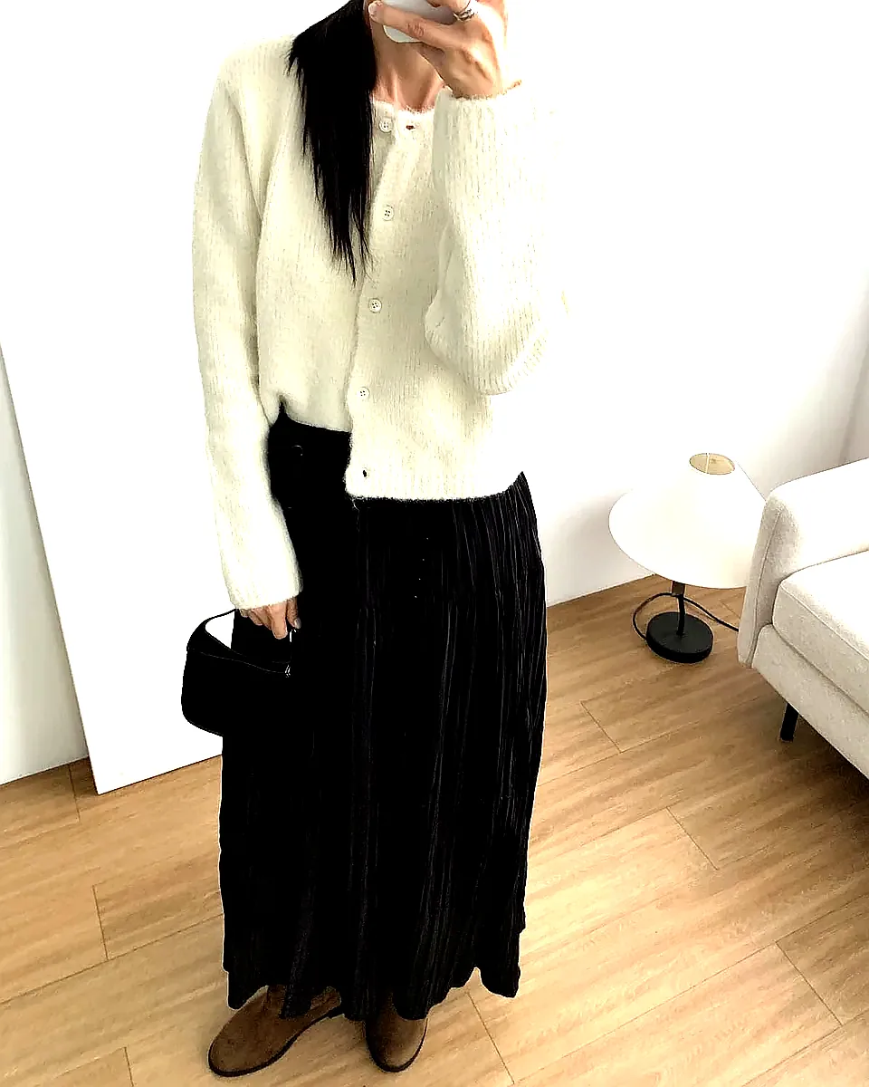 [당일발송] 리엘 롱스커트 밴딩 플레어 캉캉 플리츠치마 웨어링무드 (2c) 이미지 7