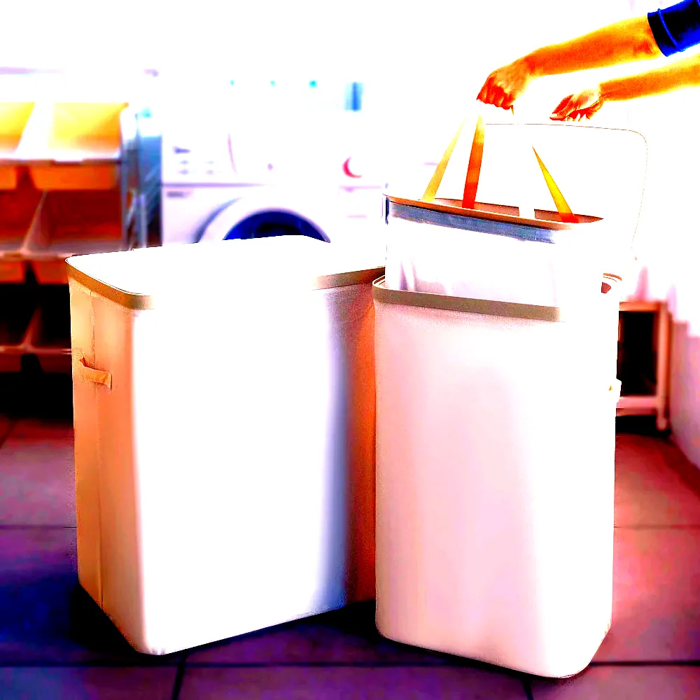 모노플랫 대형 빨래바구니 60L 틈새 세탁바구니 2단 손잡이 빨래통 이미지 1