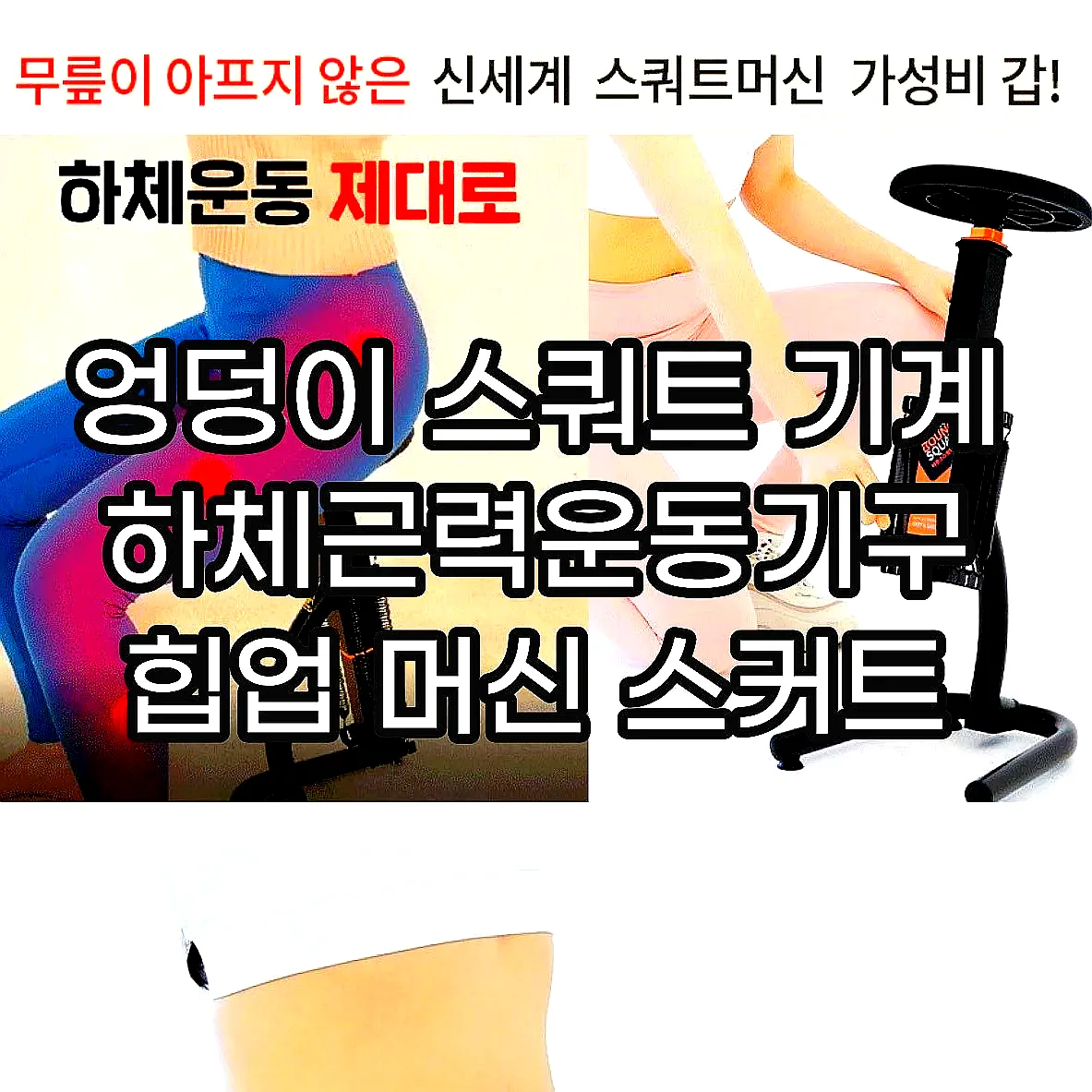 엉덩이 스쿼트 기계 하체근력운동기구 힙업 머신 스커트 이미지 3