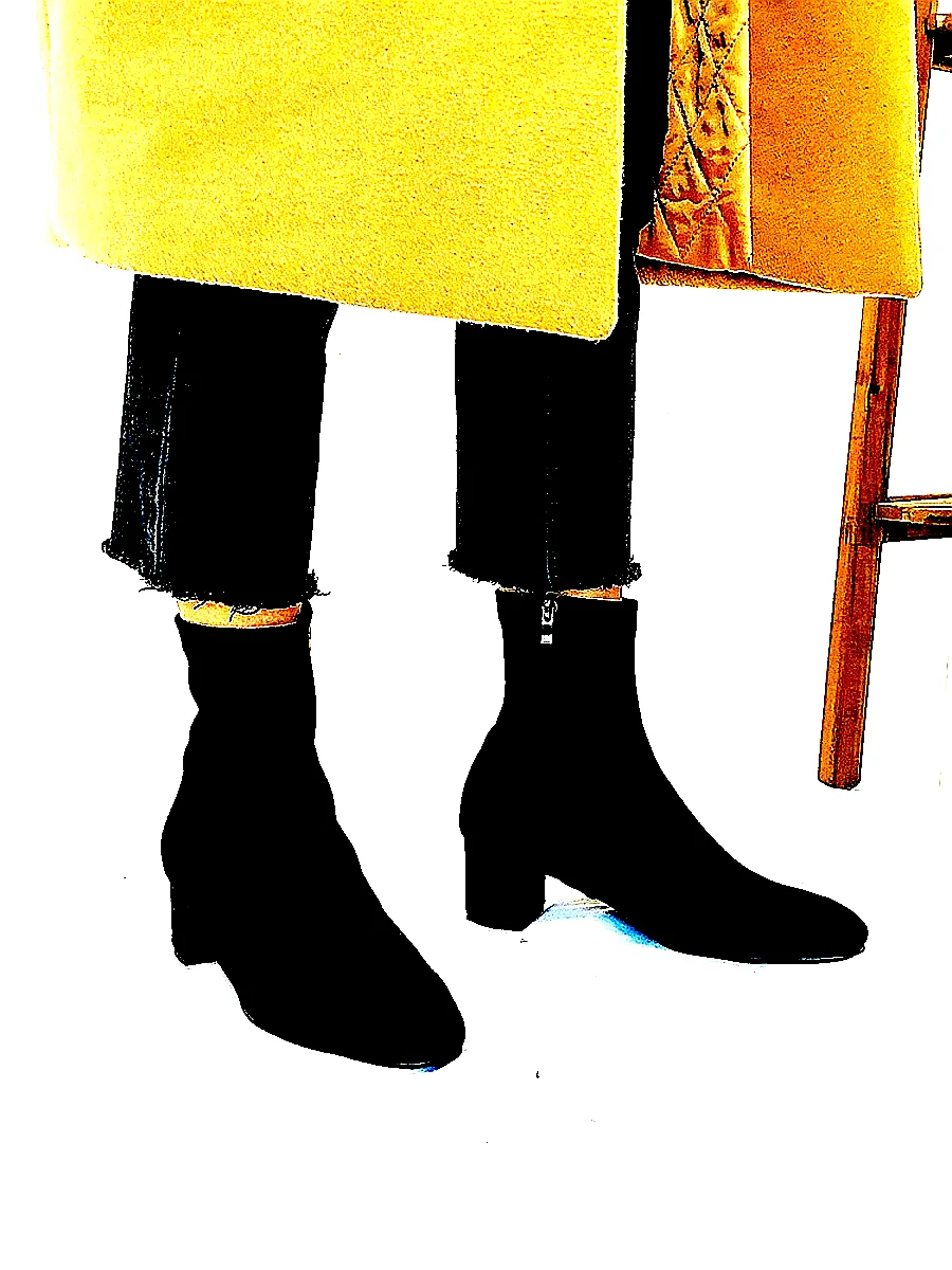 여성 빅사이즈 스웨이드 스판삭스 앵클부츠 이미지 1