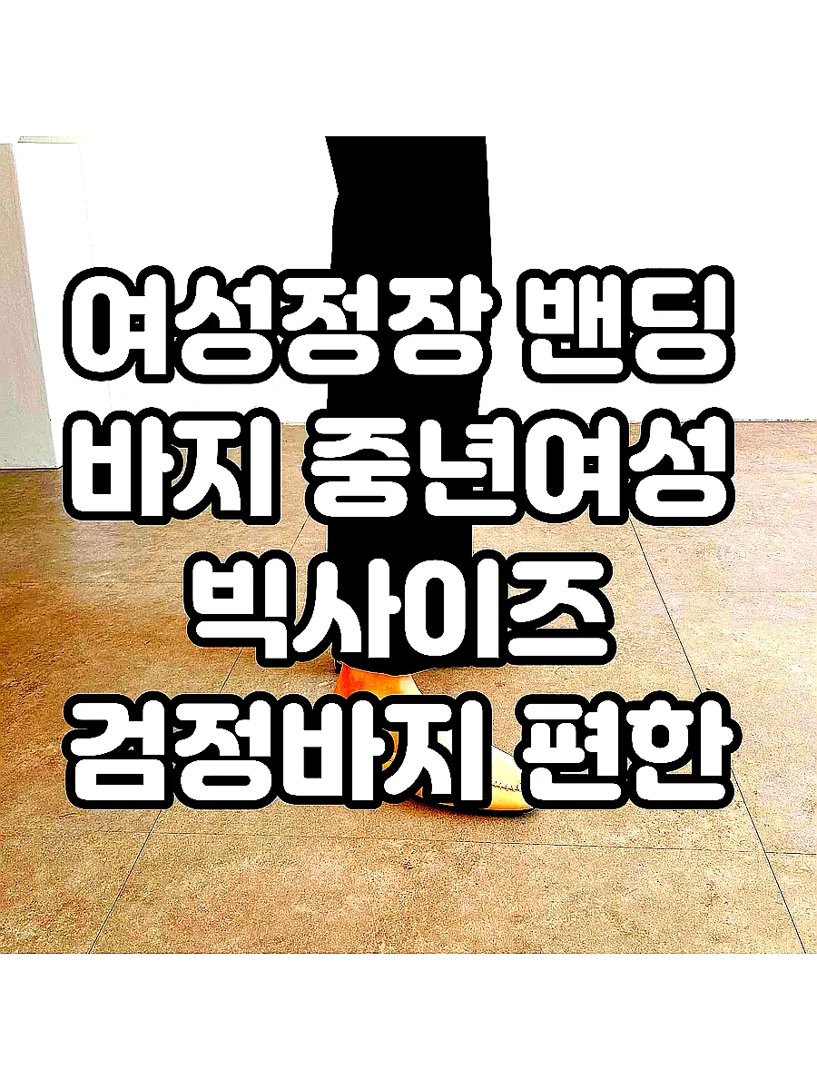 여성정장 밴딩 바지 중년여성 빅사이즈 검정바지 편한 슬랙스 출근 하객 면접룩 이미지 7