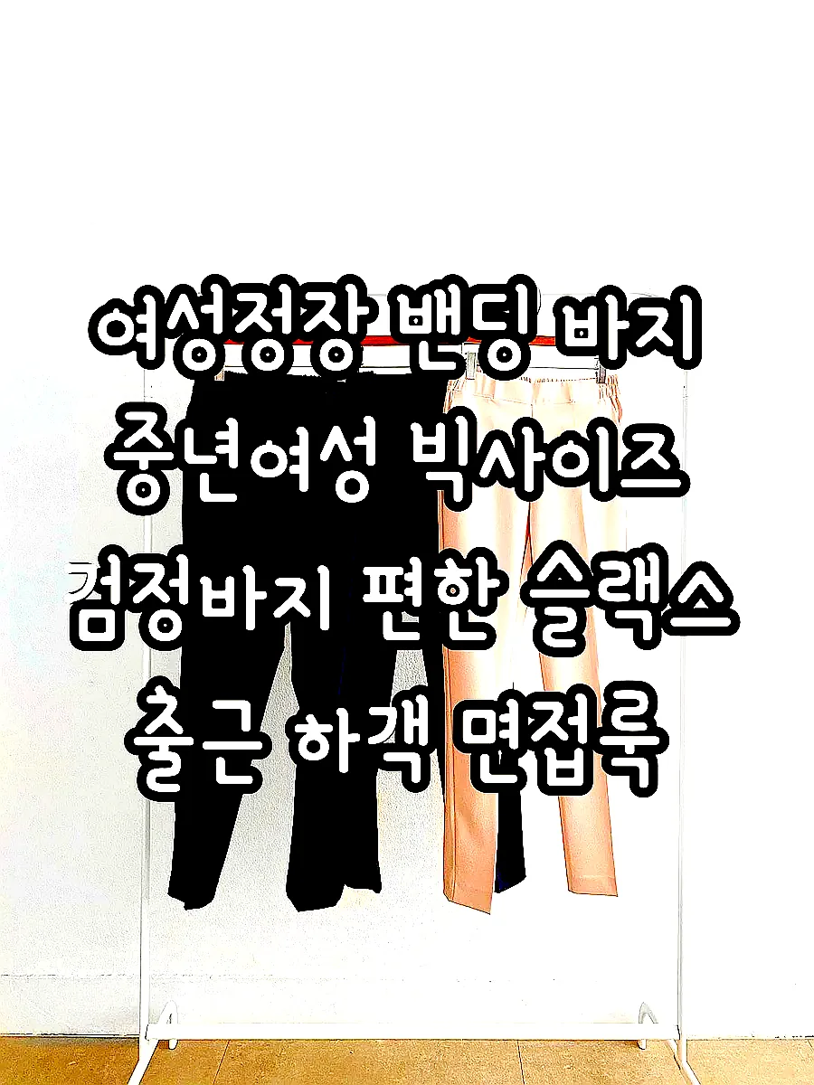 여성정장 밴딩 바지 중년여성 빅사이즈 검정바지 편한 슬랙스 출근 하객 면접룩 이미지 8