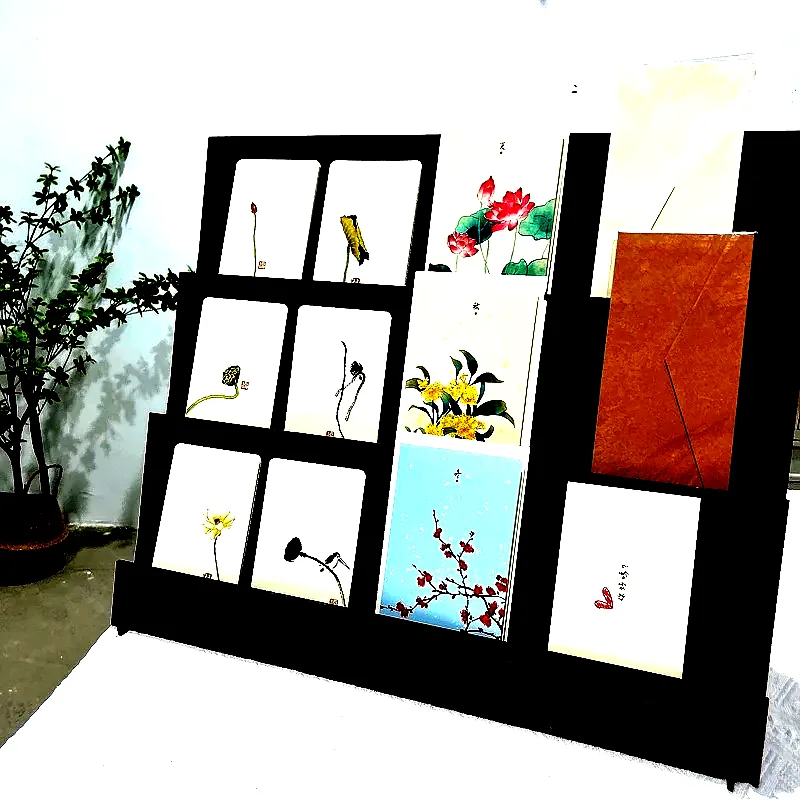 원목 엽서 진열대 홍보물 브로슈어 조립형 전시 카드 그림책 소품샵 가판대 이미지 1