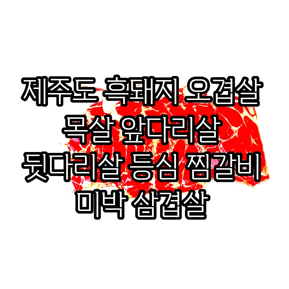 제주도 흑돼지 오겹살 목살 앞다리살 뒷다리살 등심 찜갈비 미박 삼겹살 이미지 1