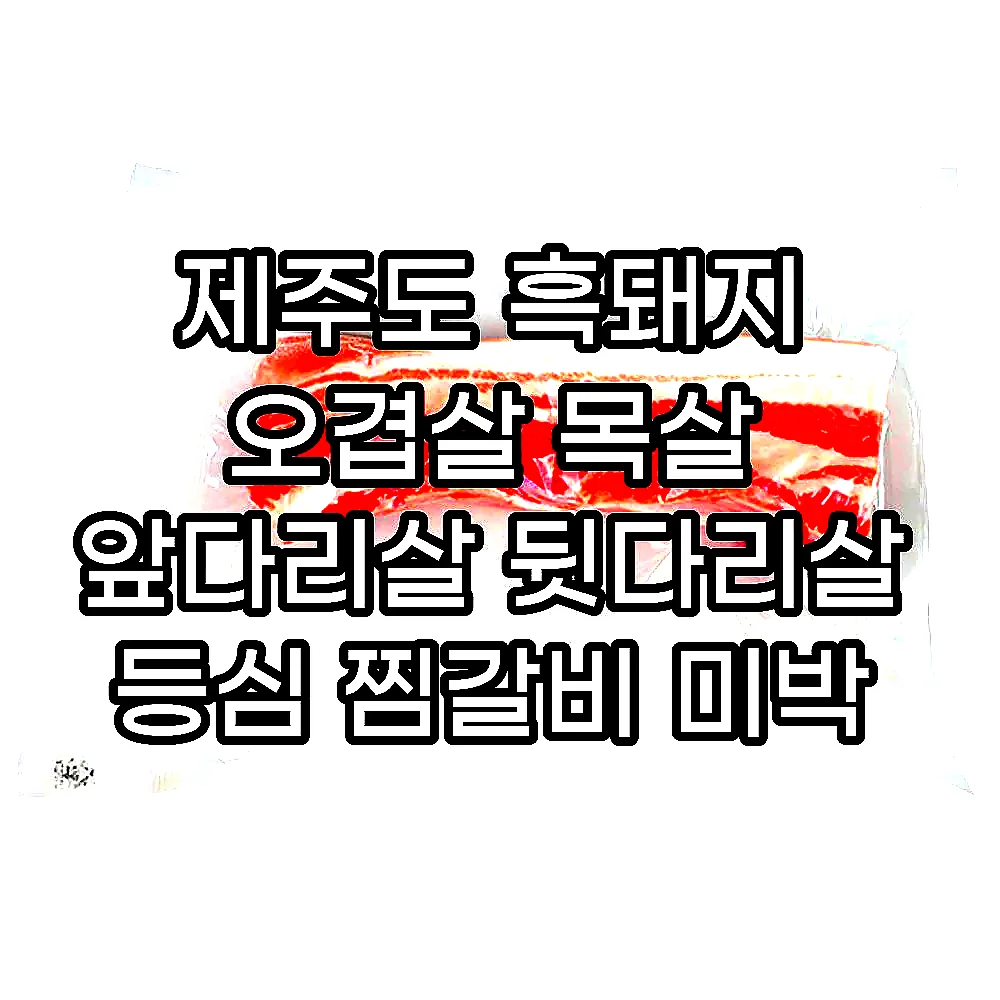 제주도 흑돼지 오겹살 목살 앞다리살 뒷다리살 등심 찜갈비 미박 삼겹살 이미지 3