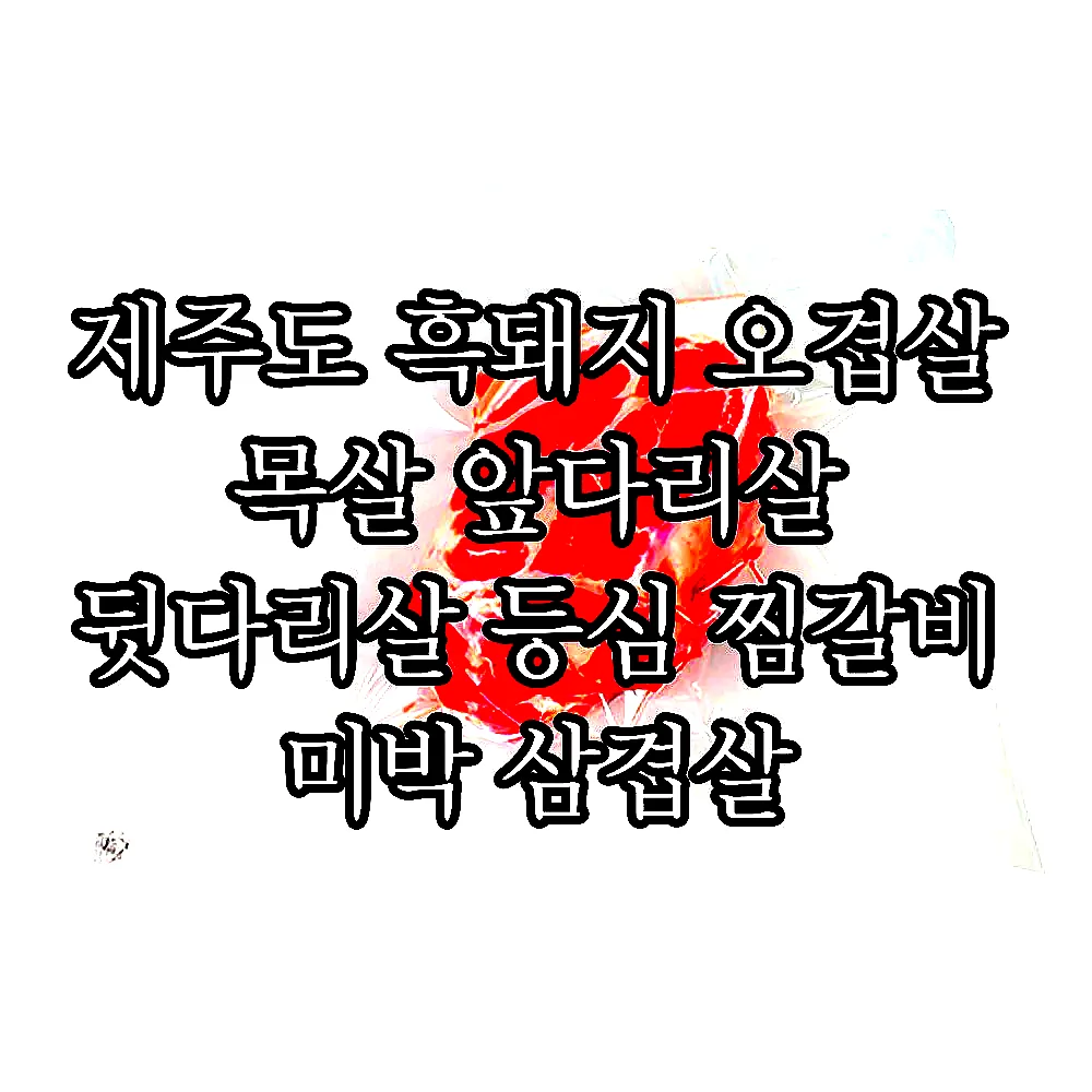 제주도 흑돼지 오겹살 목살 앞다리살 뒷다리살 등심 찜갈비 미박 삼겹살 이미지 6